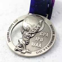 Campeonatos personalizados de nuevo diseño Medalla de plata brillante